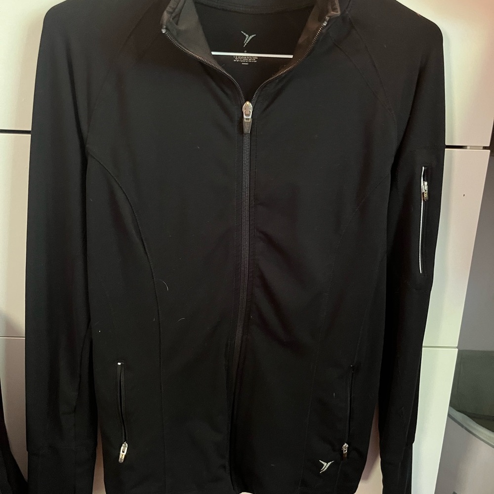 Old Navy Black Performance Jacket with Standing Collar